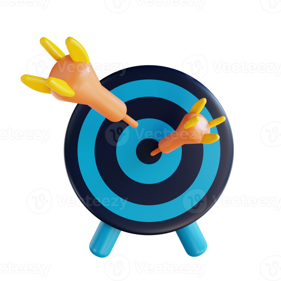 3D illustration target and goal suitable for marketing png