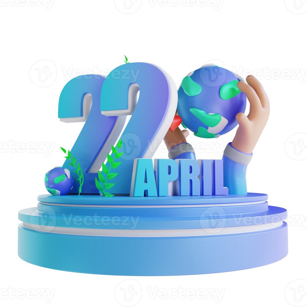 3D illustration Podium Mother Earth Day png