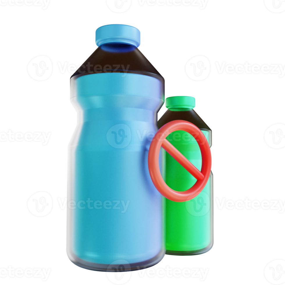 3D illustration reduce plastic bottles png