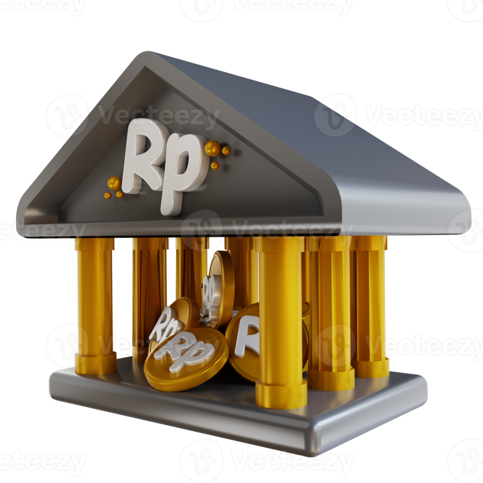 3D illustration Indonesian coin bank png