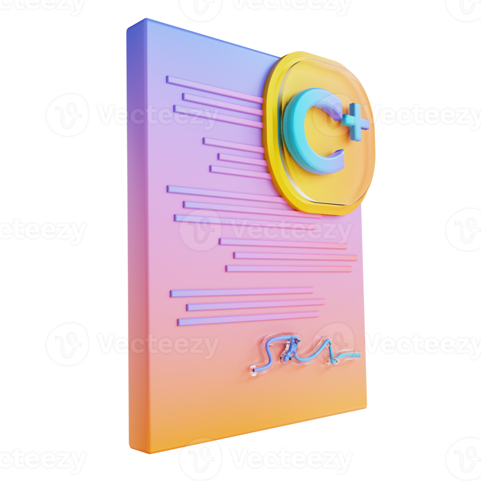 3D illustration colorful assignment report card png