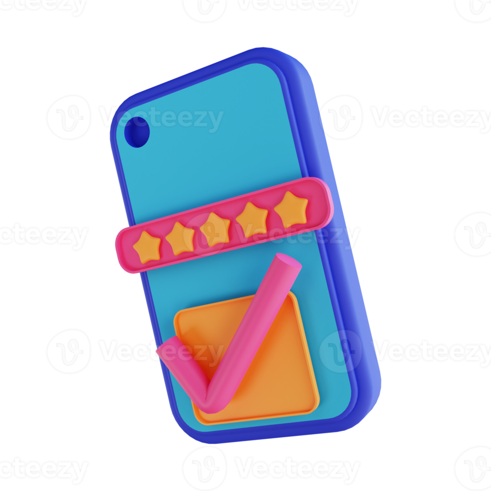 3D illustration mobile password check png