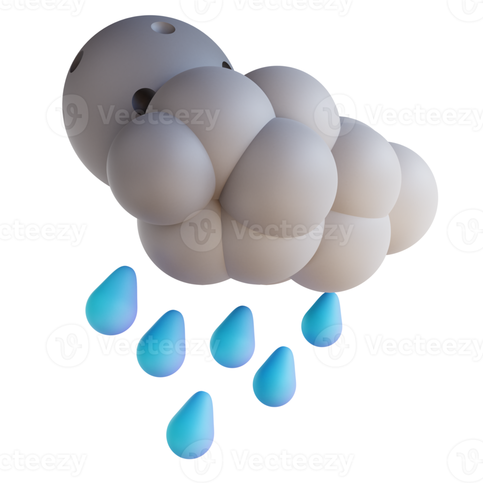 3d illustratie nacht regen png