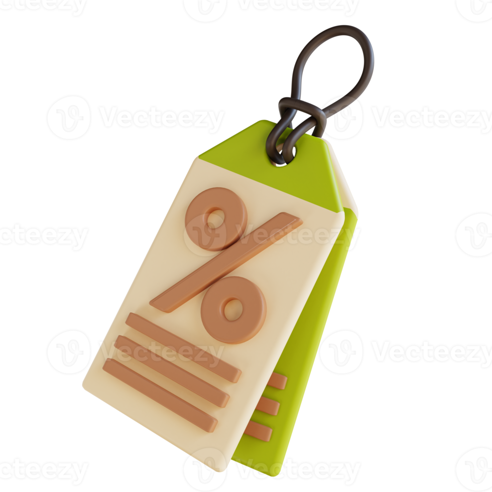 3D illustration discount labels png