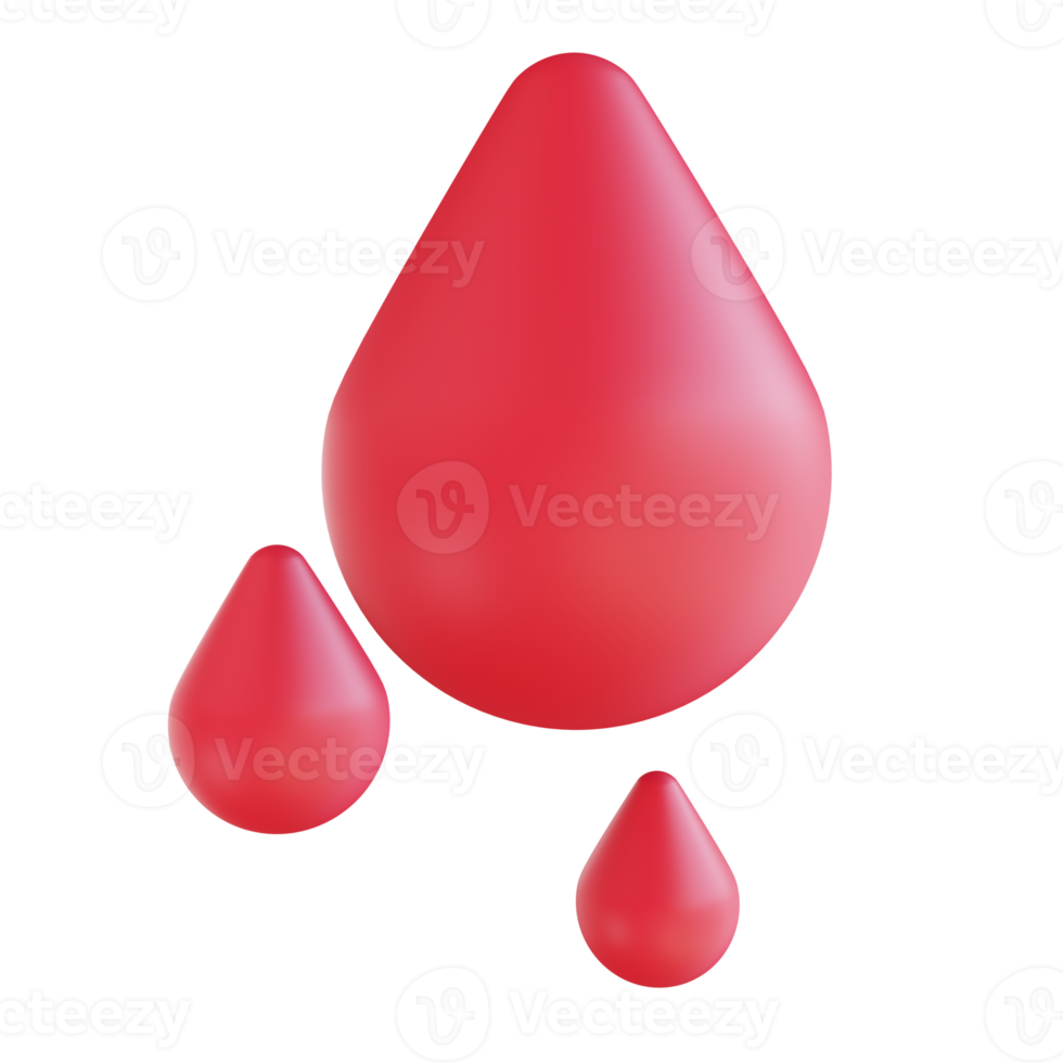 3D illustration blood drop suitable for medical png