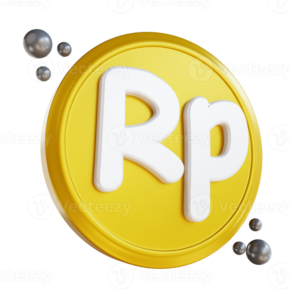 3D illustration coin Indonesia rupiah png