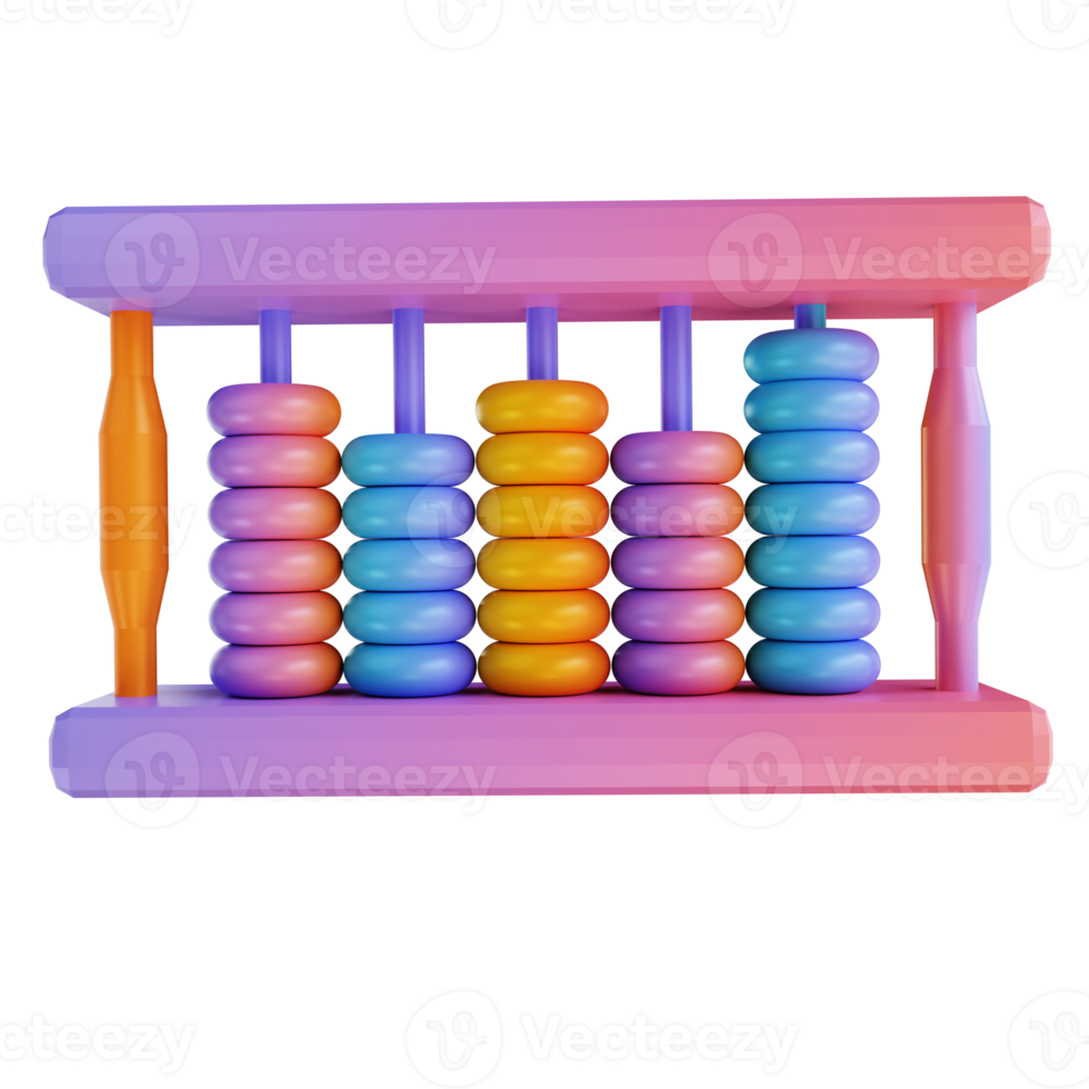 3D illustration colorful abacus png