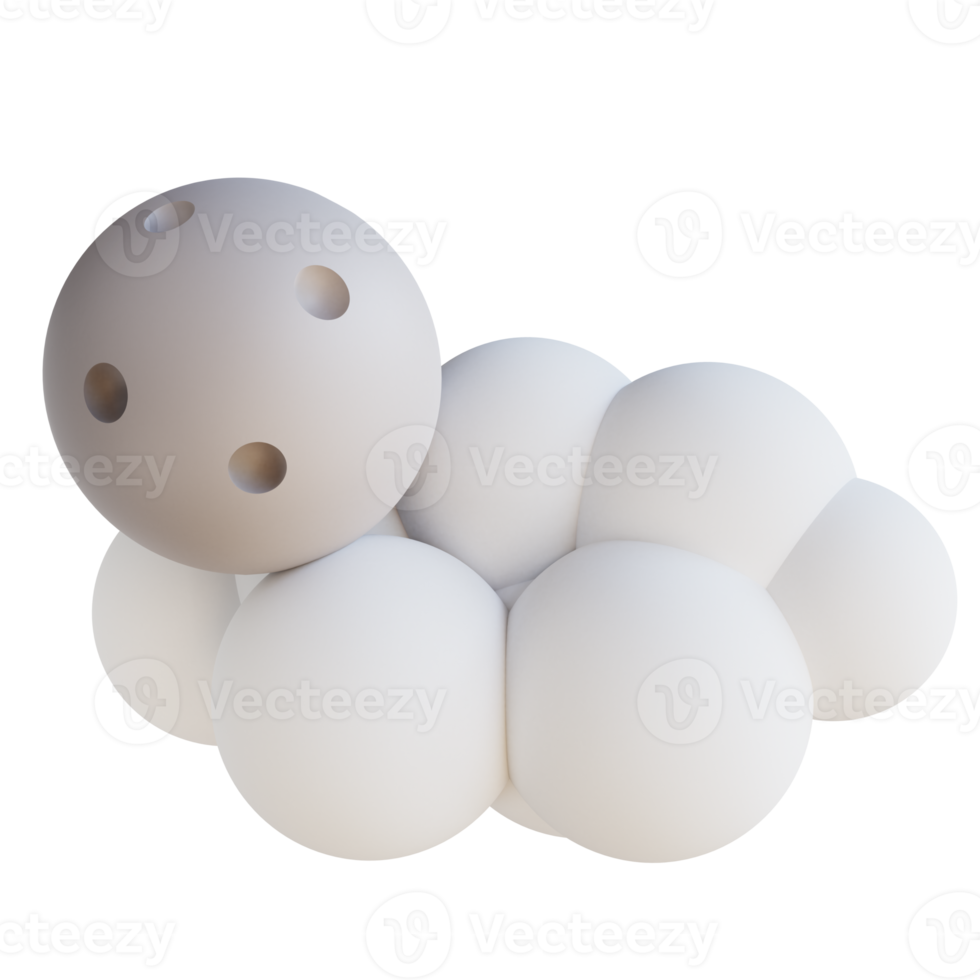 3D illustration cloudy moon png
