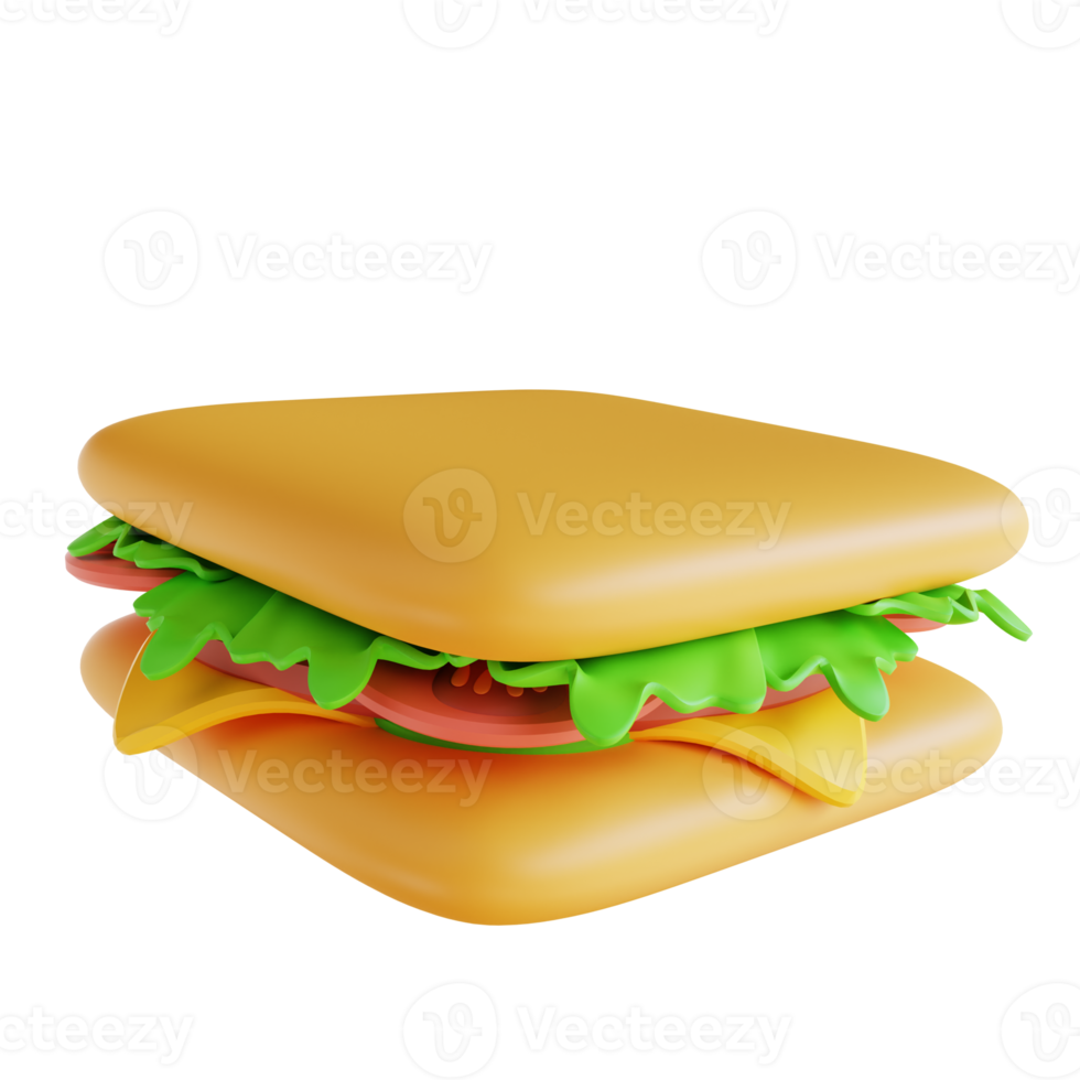 3D illustration sandwich png