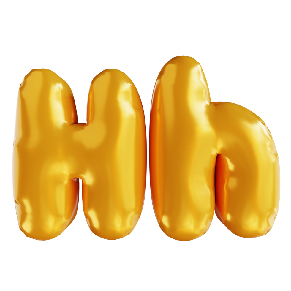 3d illustration balloon alphabet H png