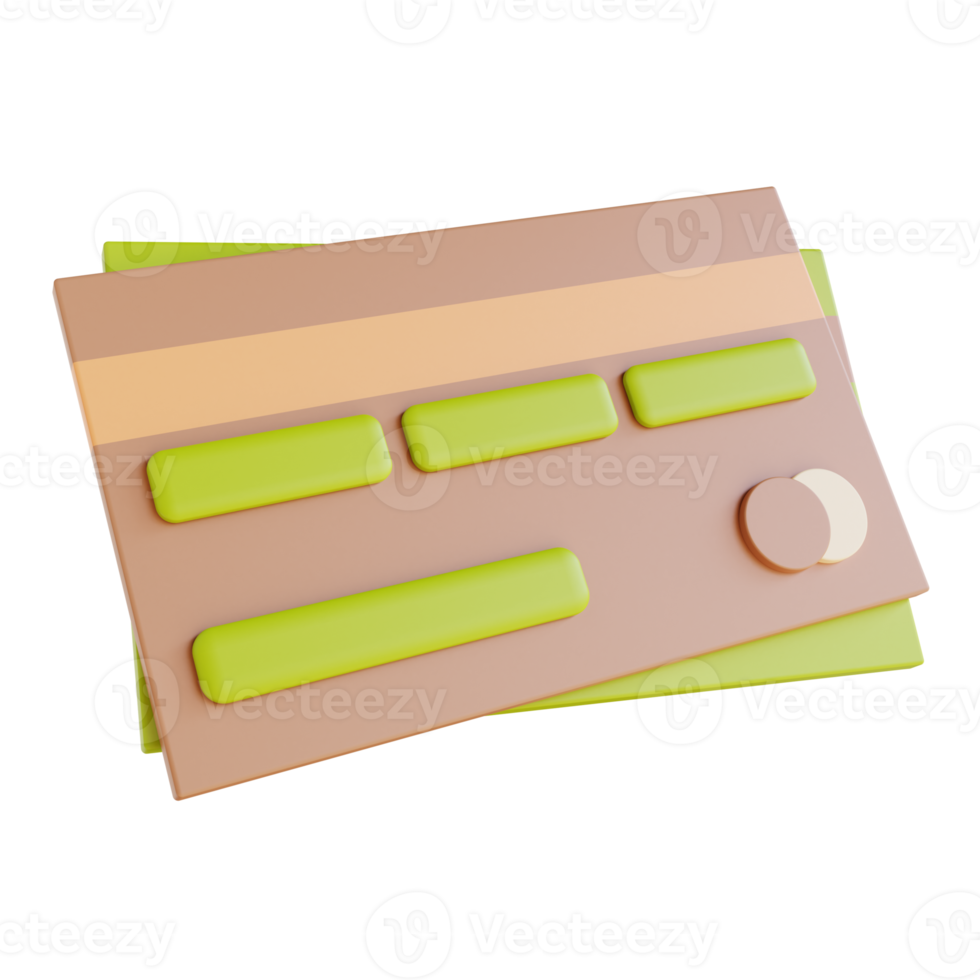 3D illustration credit card png