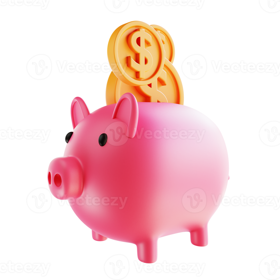 3D illustration golden piggy bank 10851854 PNG