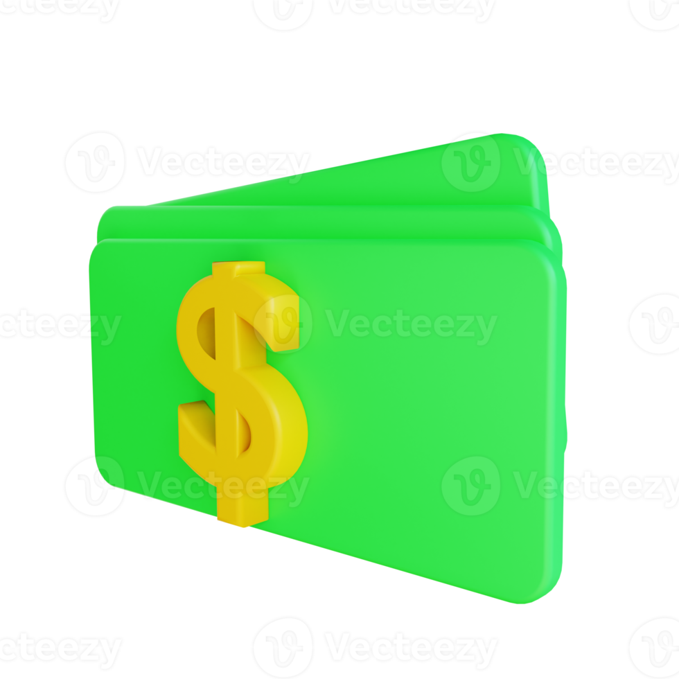 3D illustration money cash png