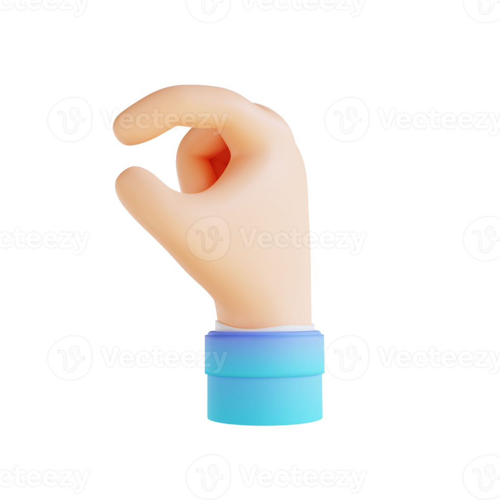 3D illustration hand gestures png