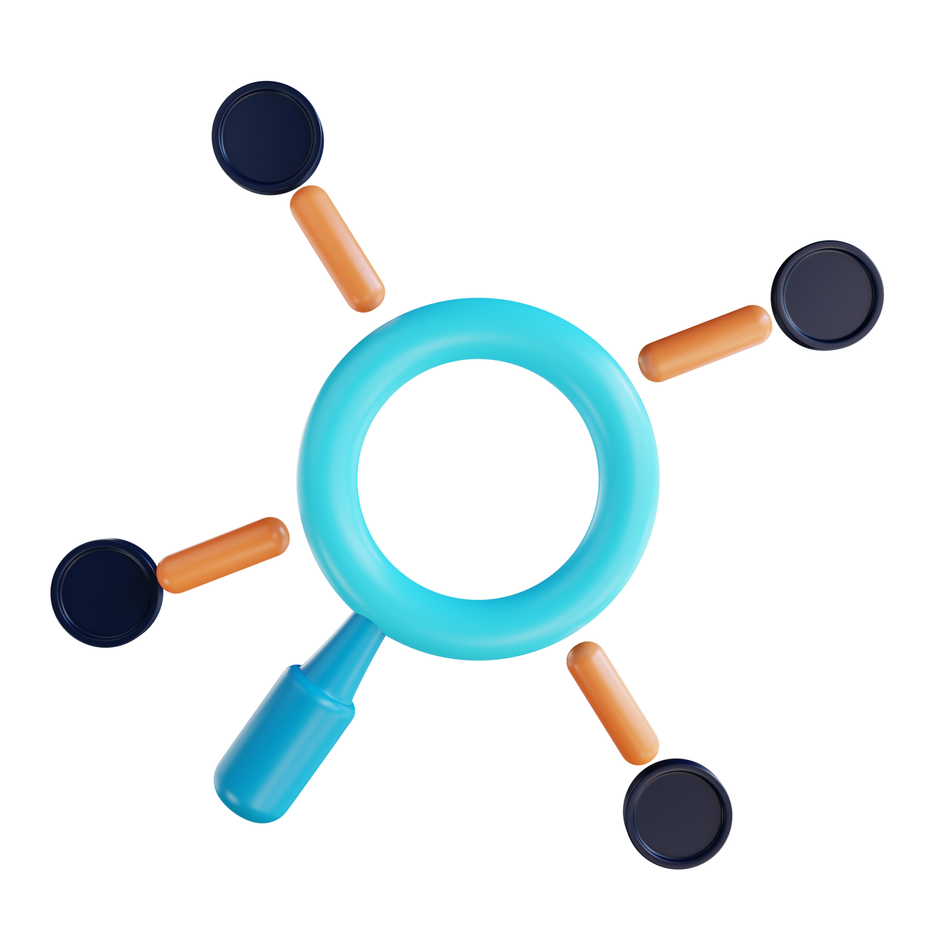 3D illustration information gathering and magnifying glass 3 suitable