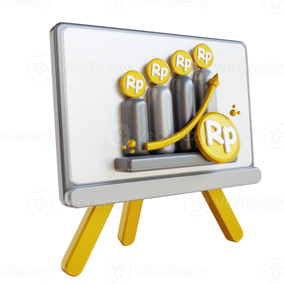 3D illustration money chart presentation png