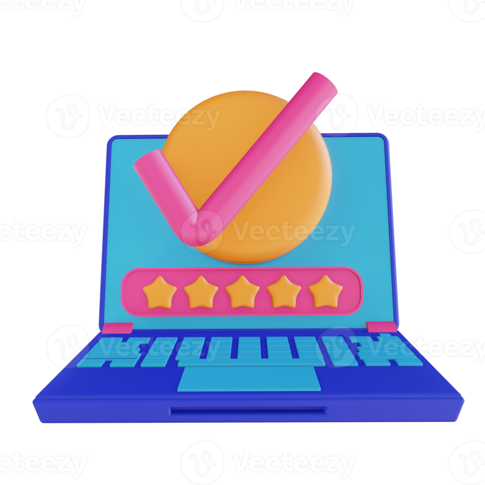 3D illustration laptop security check password png