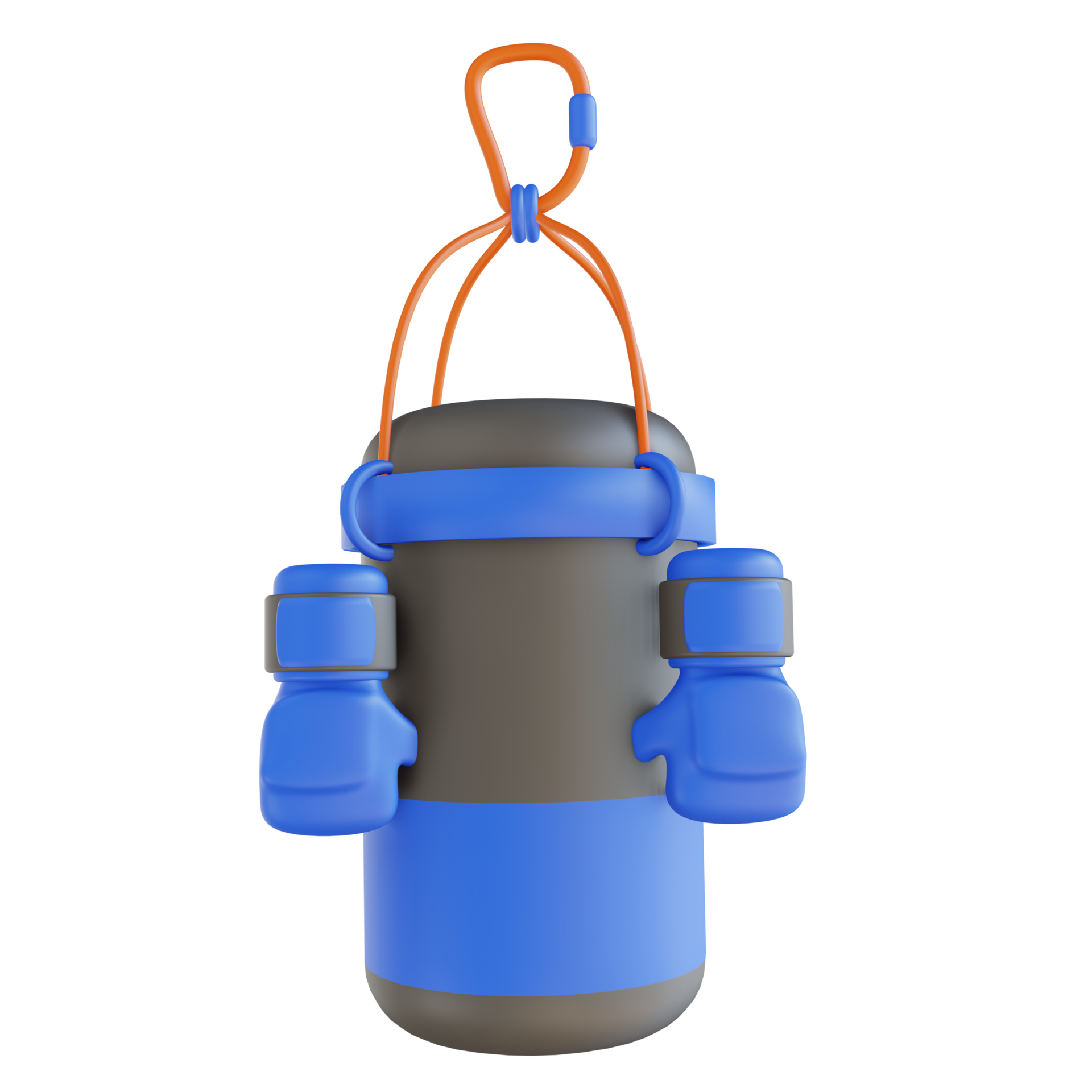 3D illustration punching bag sport and boxing gloves 10856009 PNG