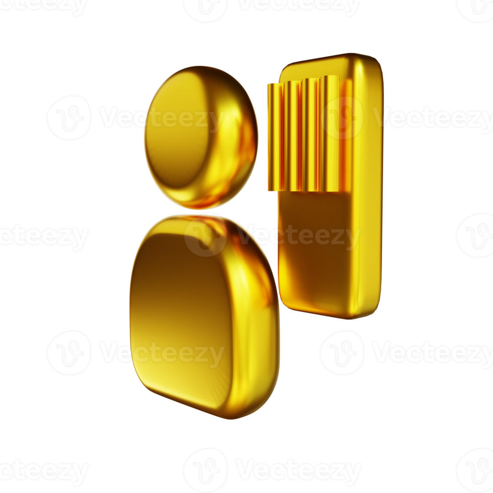 3D illustration golden communication and people png