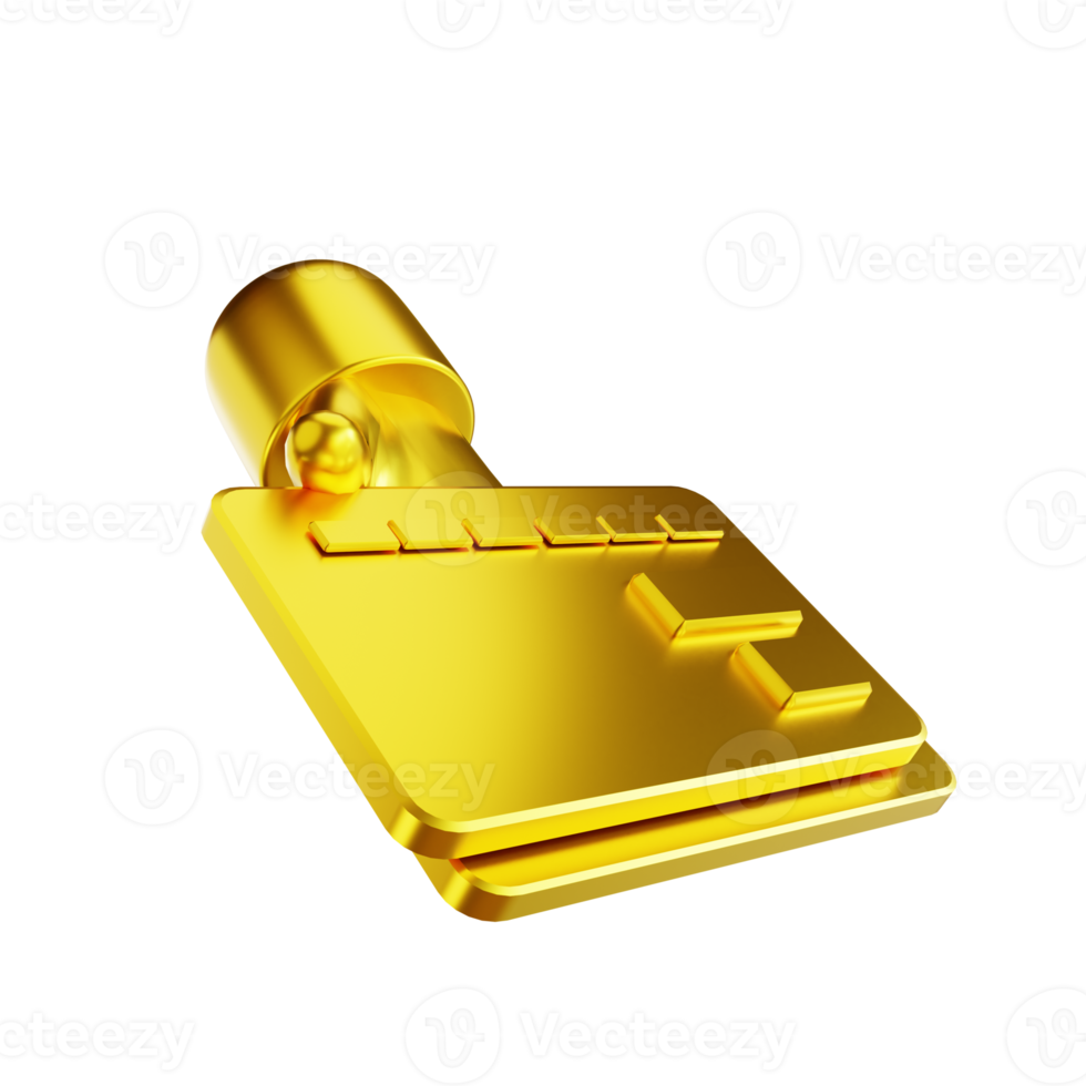 3D illustration golden hand and credit card png