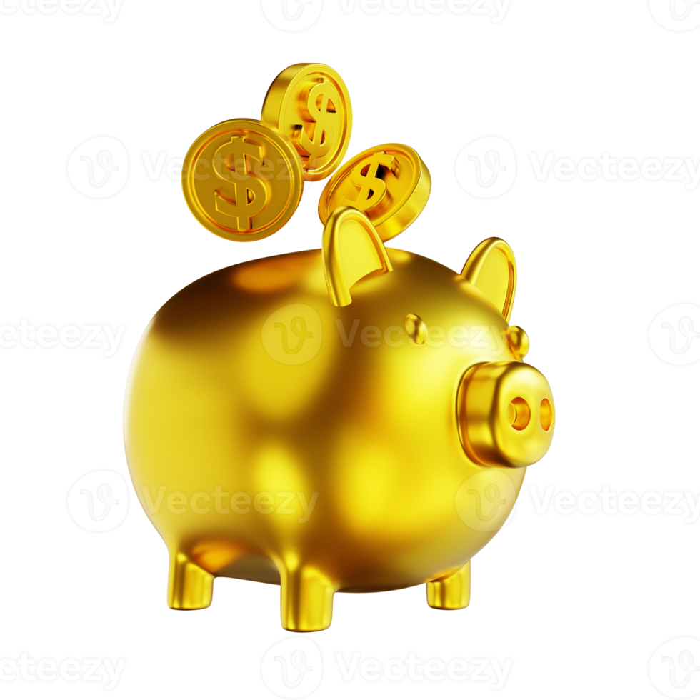 Gold piggy bank, Illustration - Stock Image - F012/7079 - Science Photo  Library