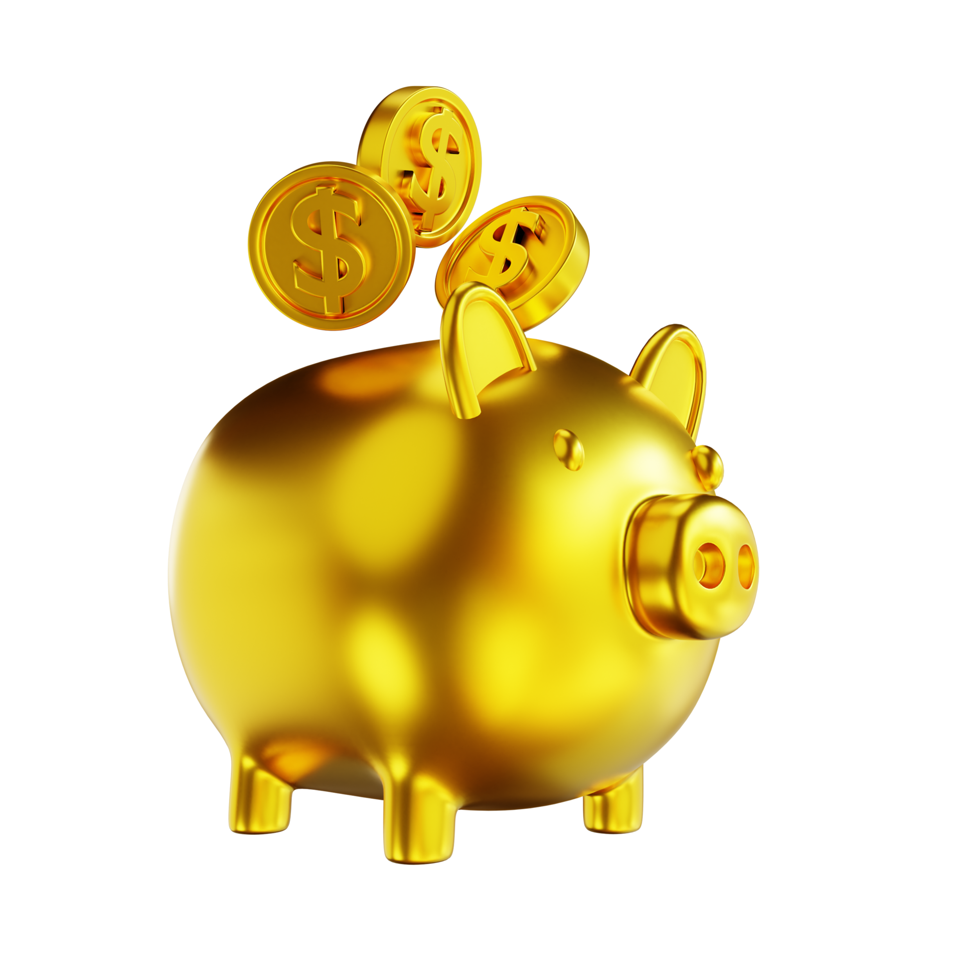 3D illustration golden piggy bank 10851854 PNG