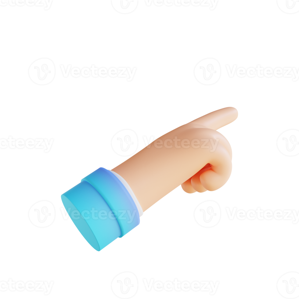 3D illustration hand gesture attention png