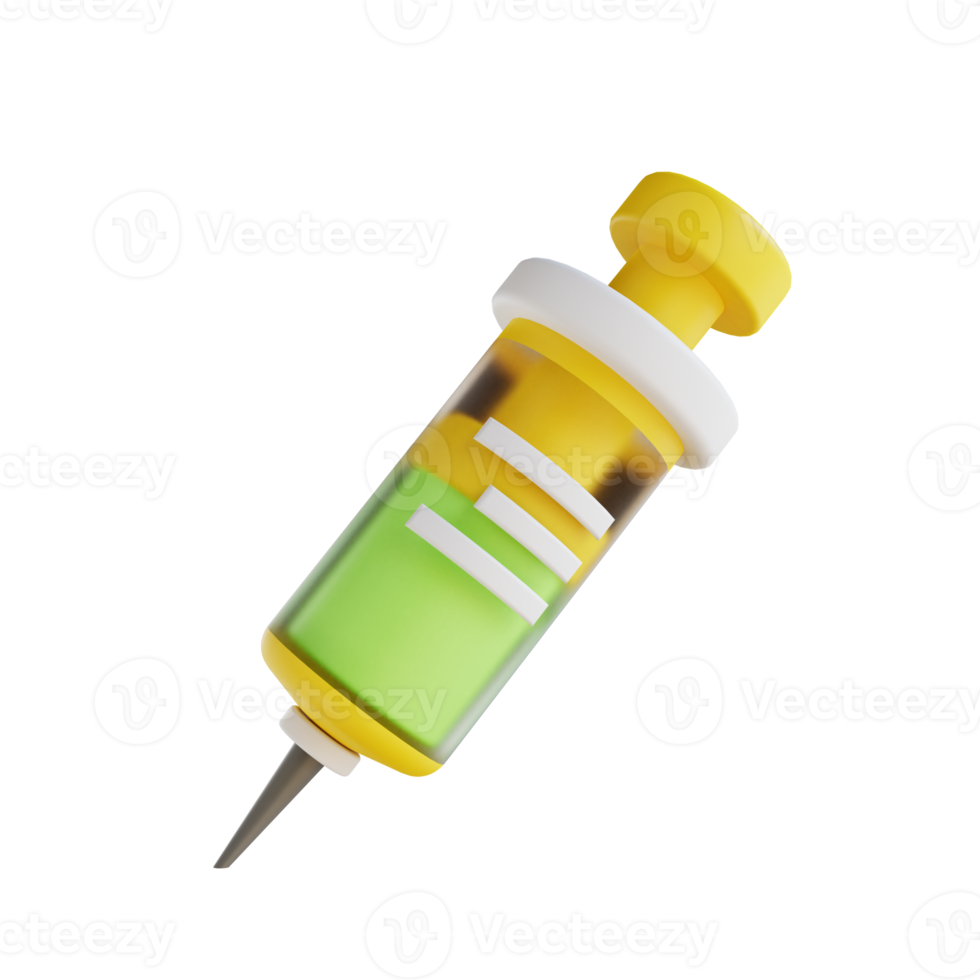 3D illustration syringe suitable for medical png