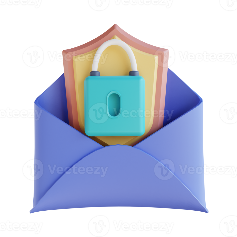 3D illustration security email png