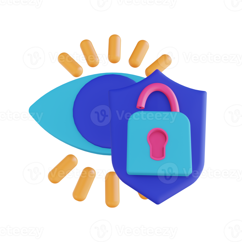 3D illustration eye scan security png