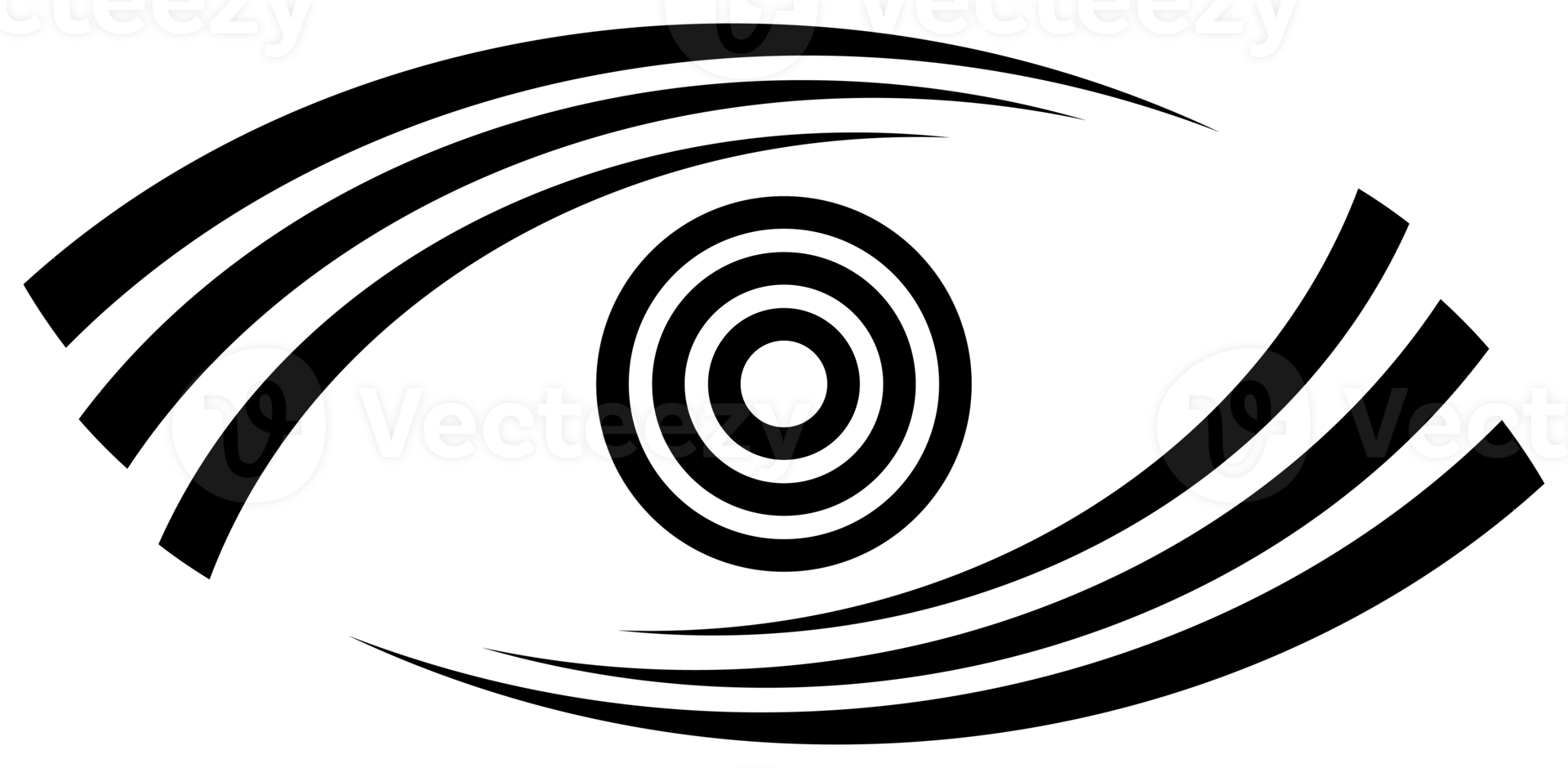 eye illustration, black and white eye icon. 10856409 PNG