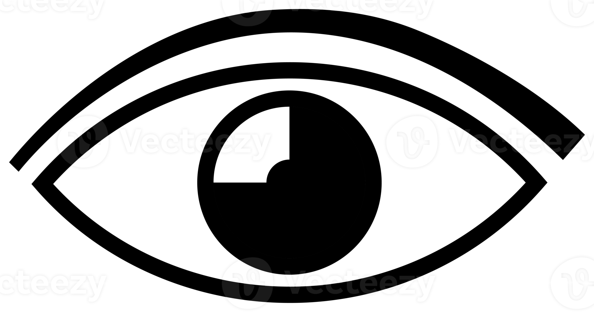 eye illustration, black and white eye icon. 10856411 PNG