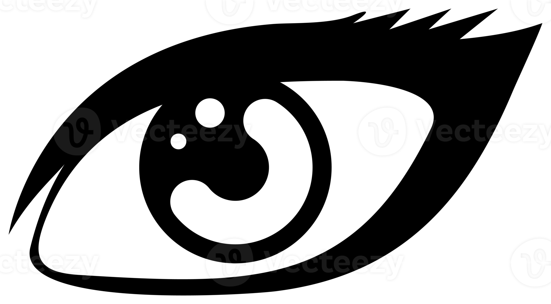 eye illustration, black and white eye icon. 10856413 PNG