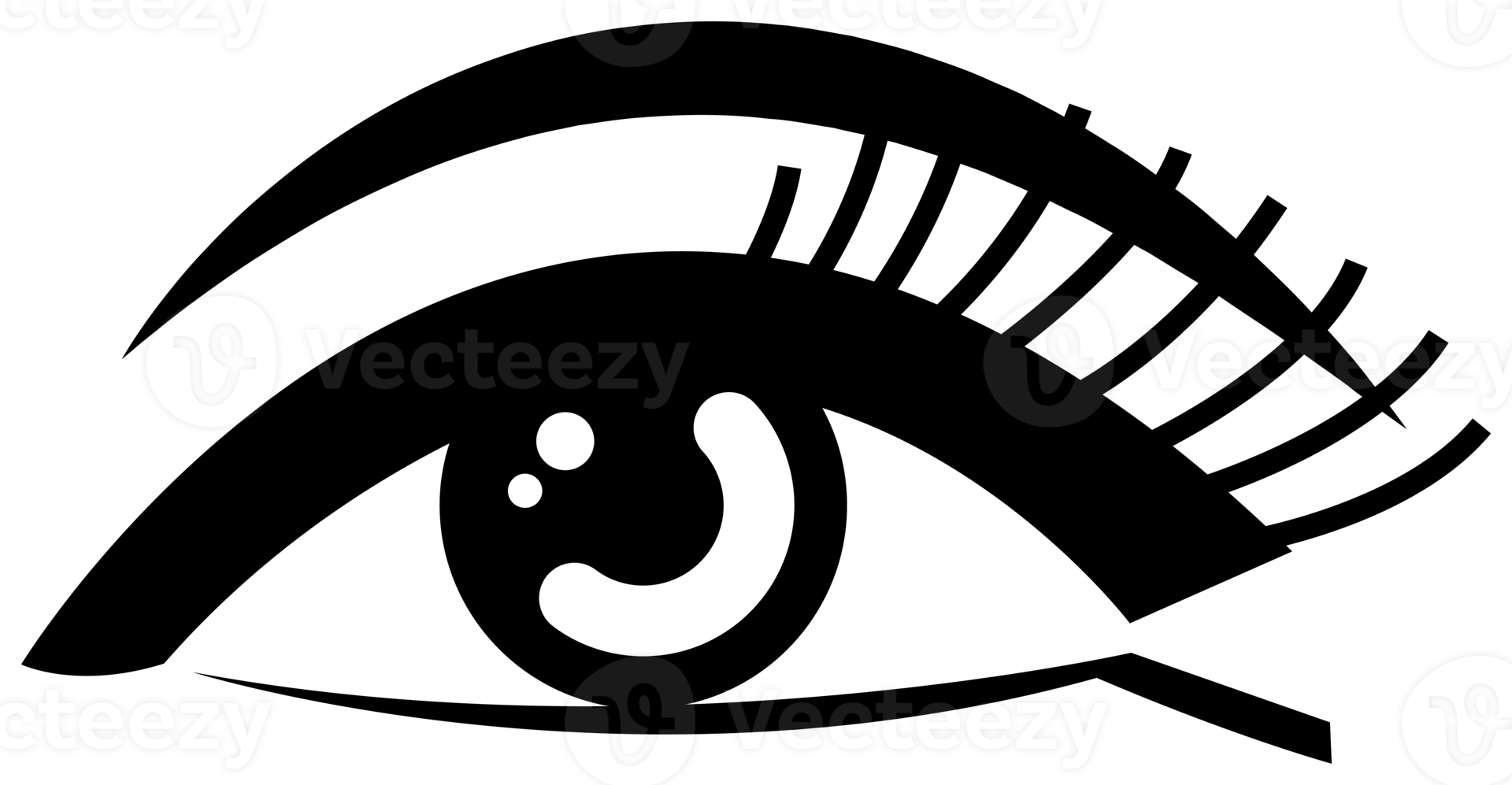 eye illustration, black and white eye icon. 10856415 PNG