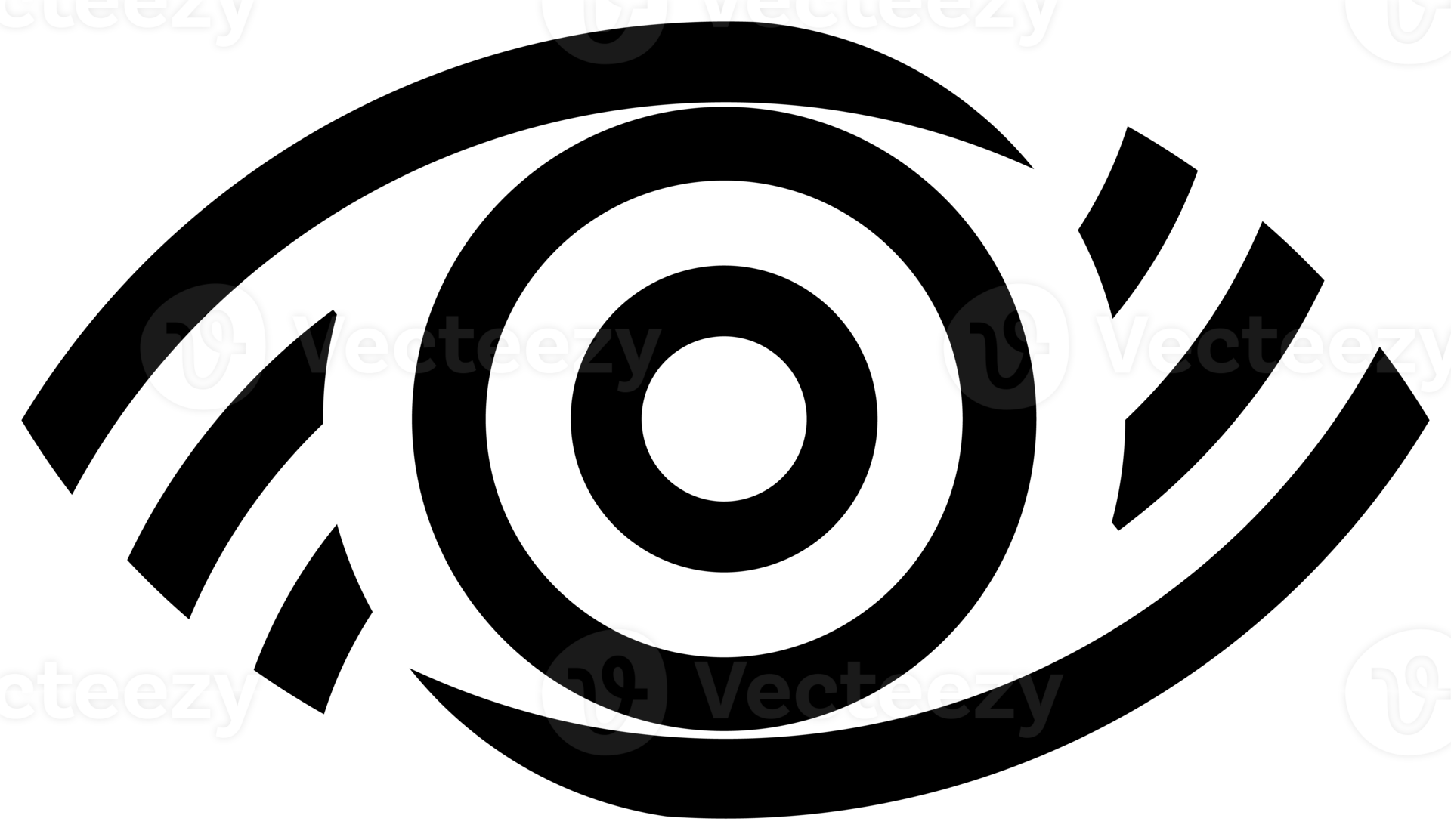 eye illustration, black and white eye icon. 10856420 PNG