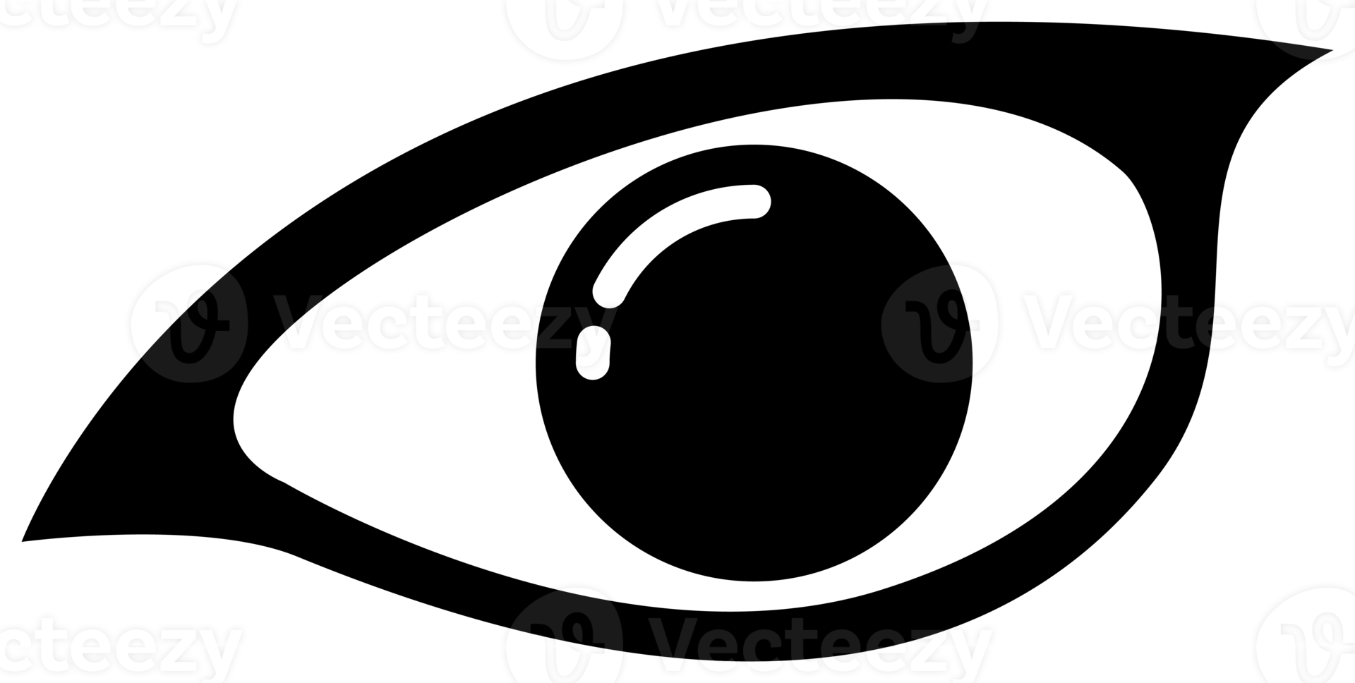 eye illustration, black and white eye icon. 10856424 PNG