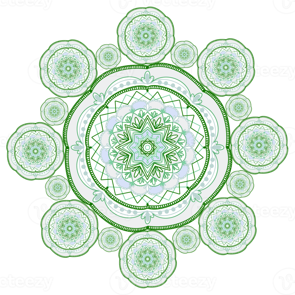 ilustración de mandala verde png