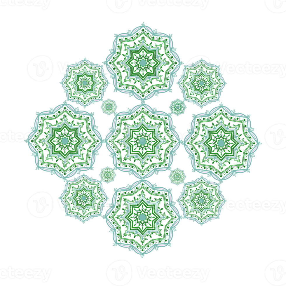 illustrazione di mandala verde png