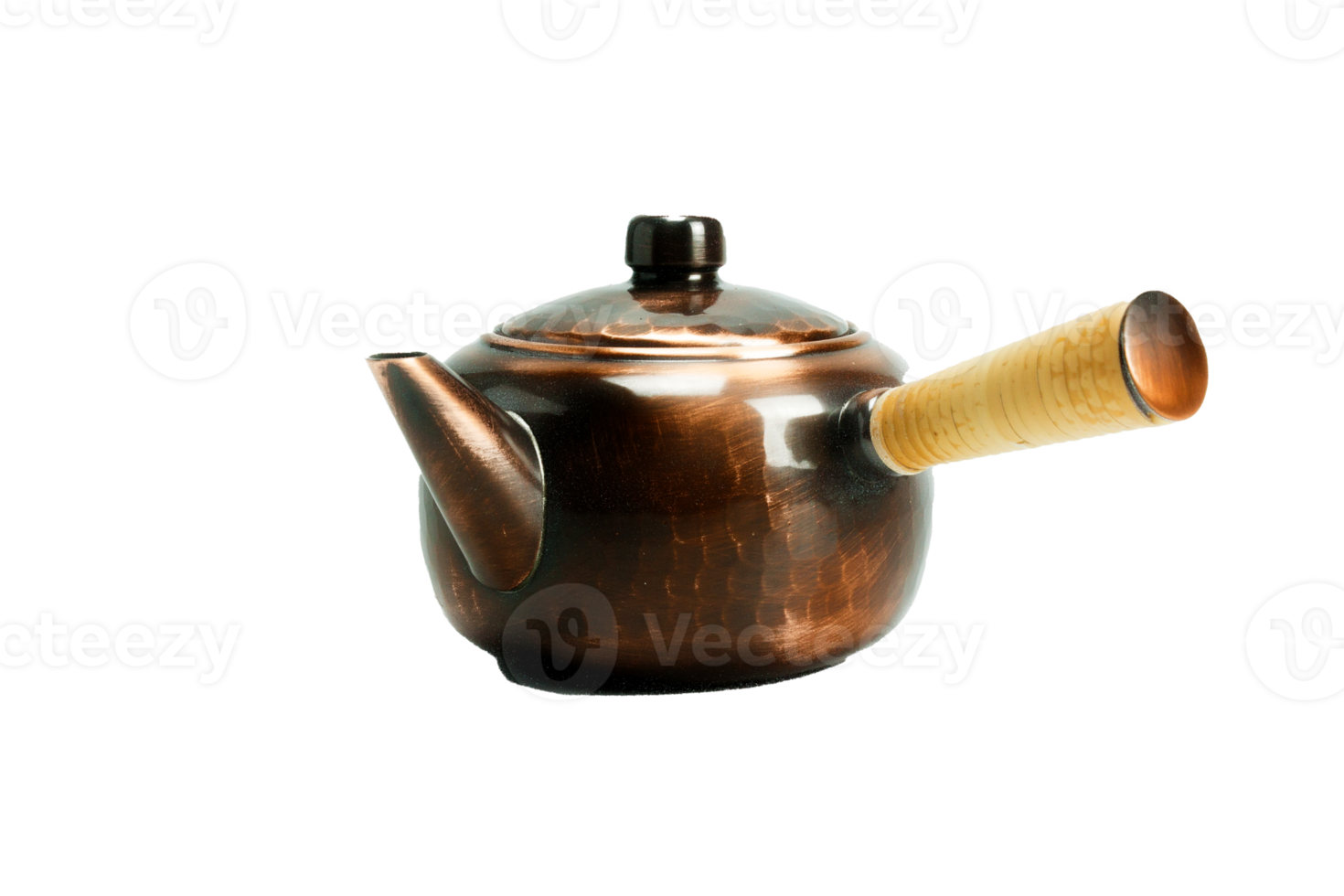 Copper teapot isolated on a white background png