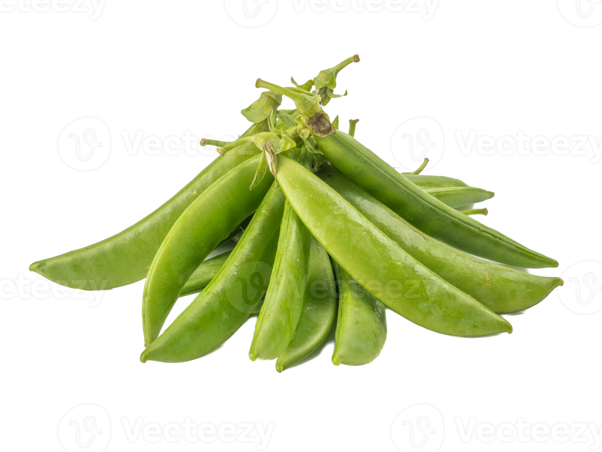 Fresh Green peas or sugar snap peas isolated on white background