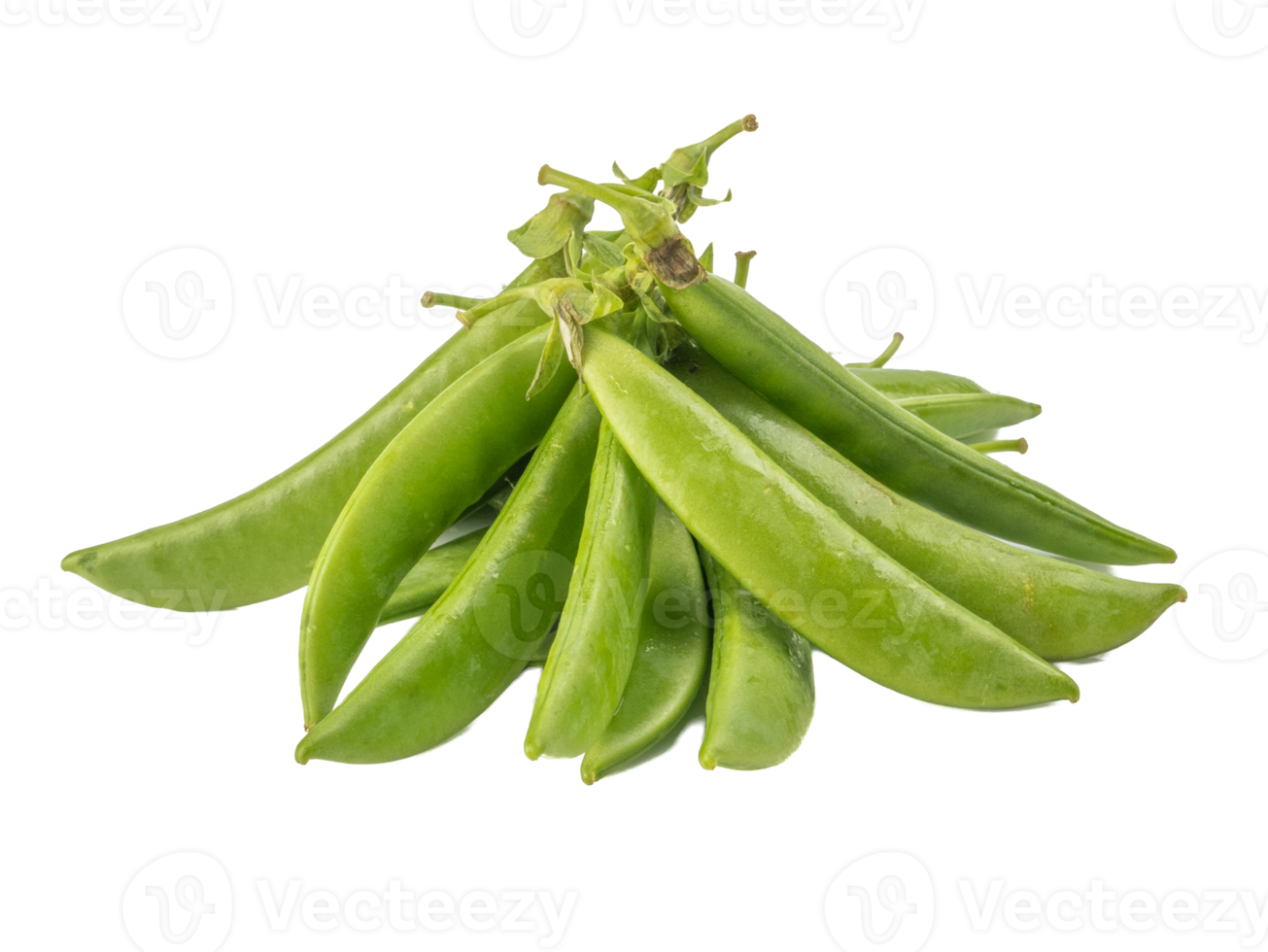 Fresh Green peas or sugar snap peas isolated on white background