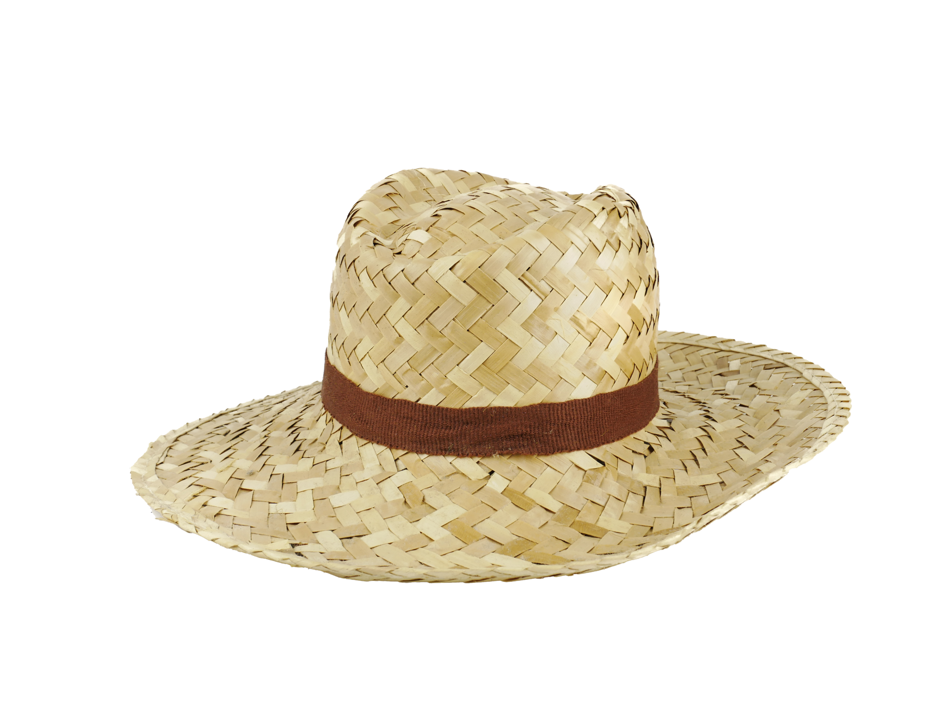 beige rietje hoed of hoed weven geïsoleerd Aan wit achtergrond concept