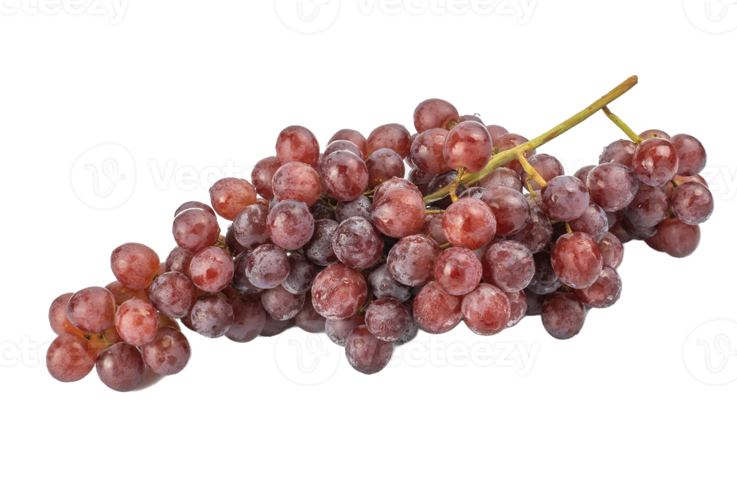 Reihe von reifen und saftigen roten Trauben isoliert auf weißem Hintergrund png