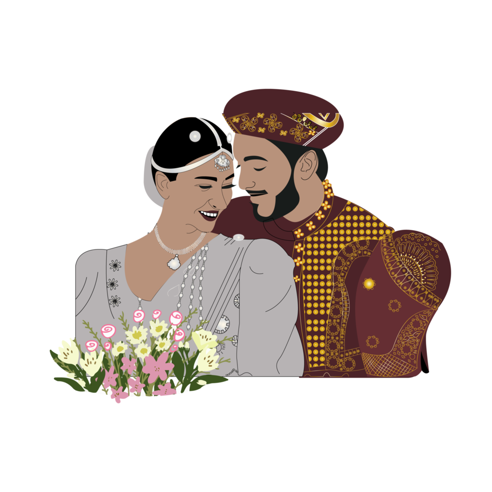 pareja casada de sri lanka aislada de fondo blanco png