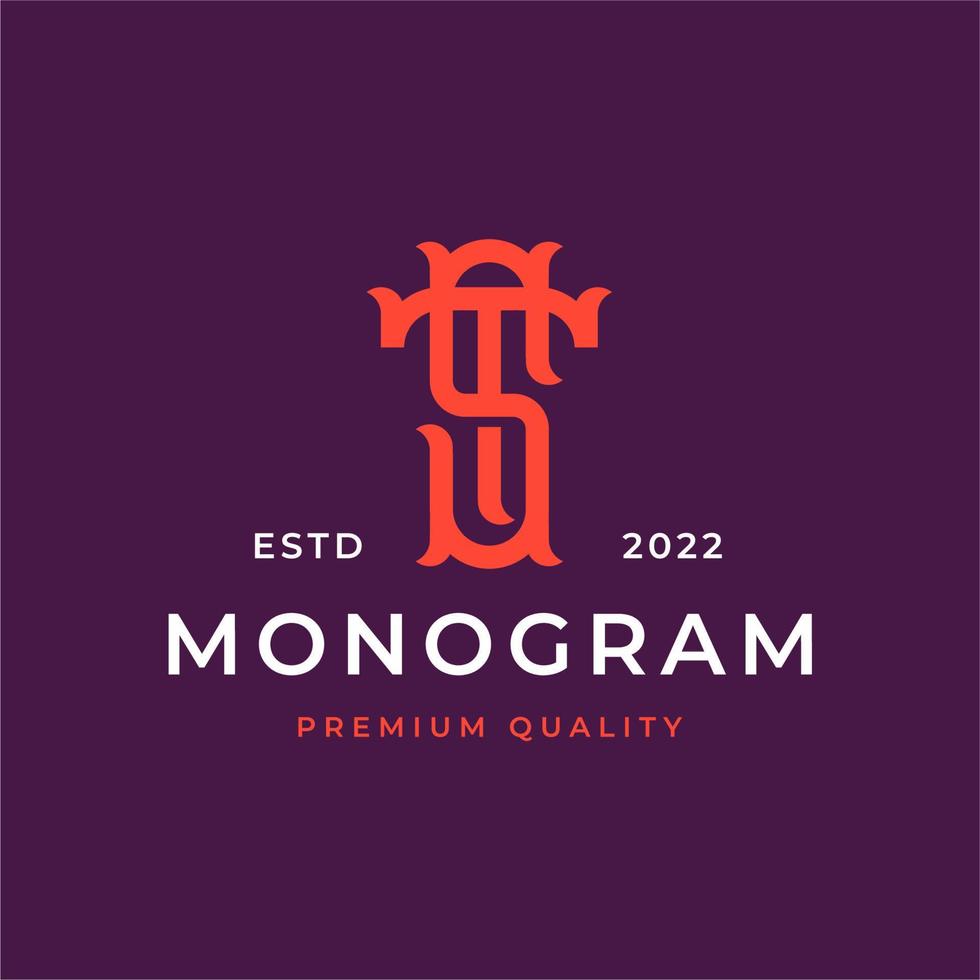 diseño del logotipo de la letra inicial del monograma st ts. vector de icono inicial de negocio