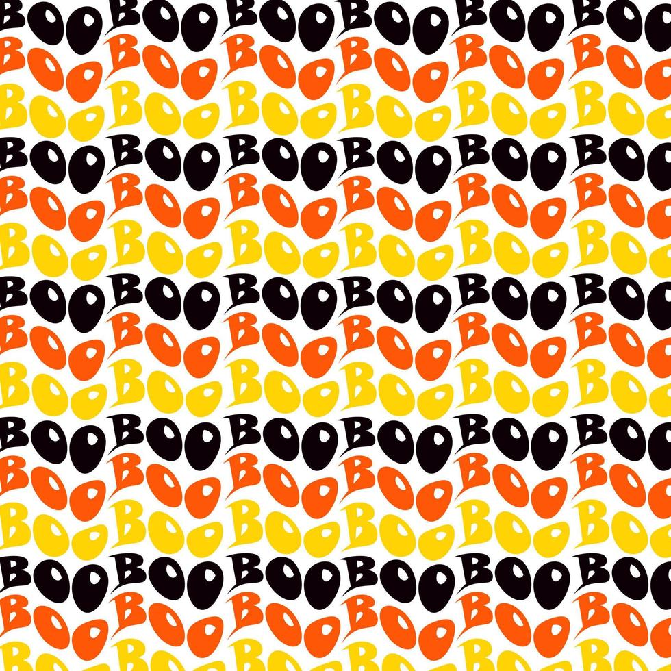 halloween pattern boo orange yellow black typography word design for mugs,t shirt,packaging,wrapping,gift,cards,greeting,tag, vector
