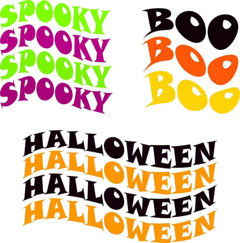 halloween,espeluznante,boo,diseño de tipografía de letras para la decoración de la fiesta camiseta,impresión,taza,tarjeta,etiquetas. vector