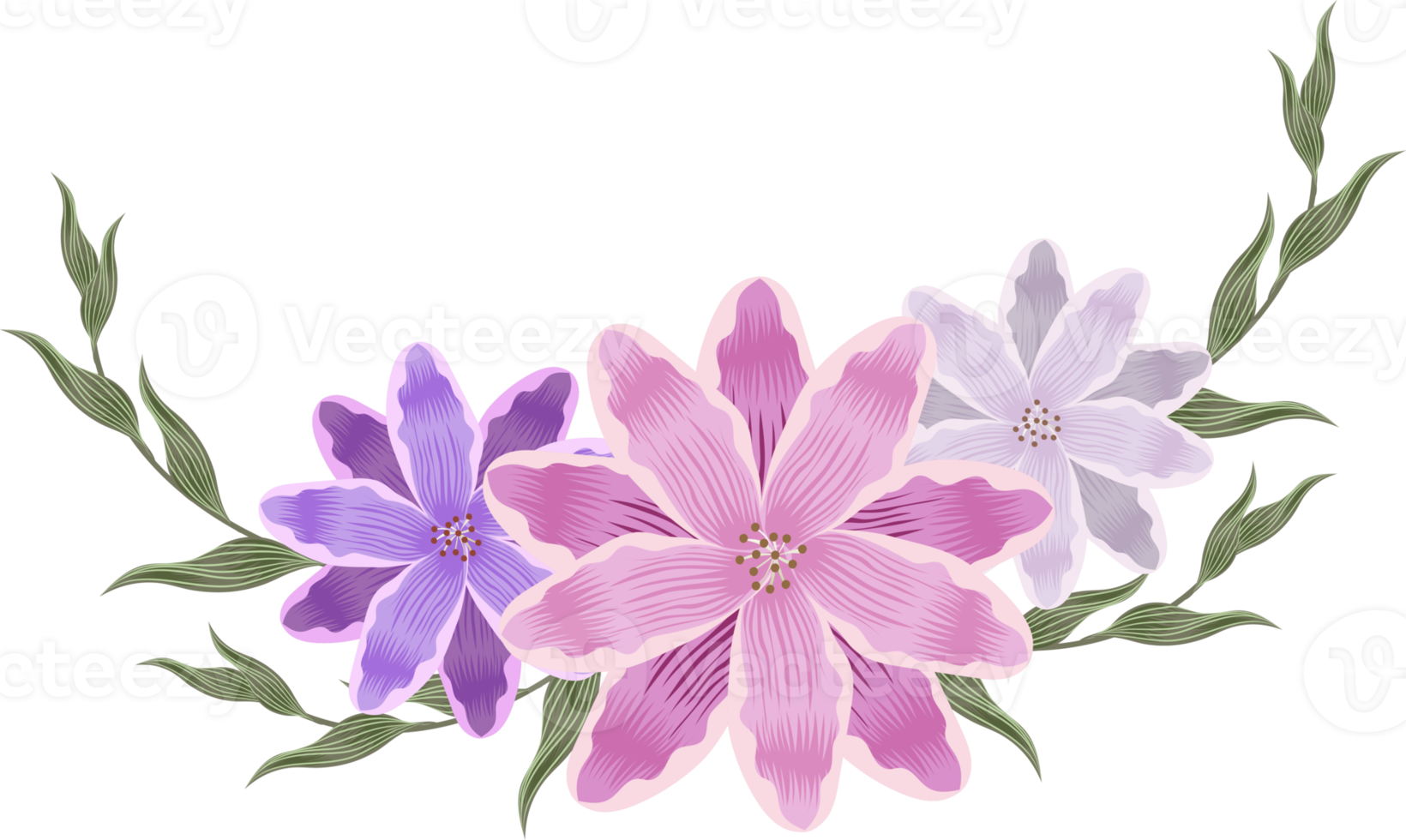 flores y hojas png