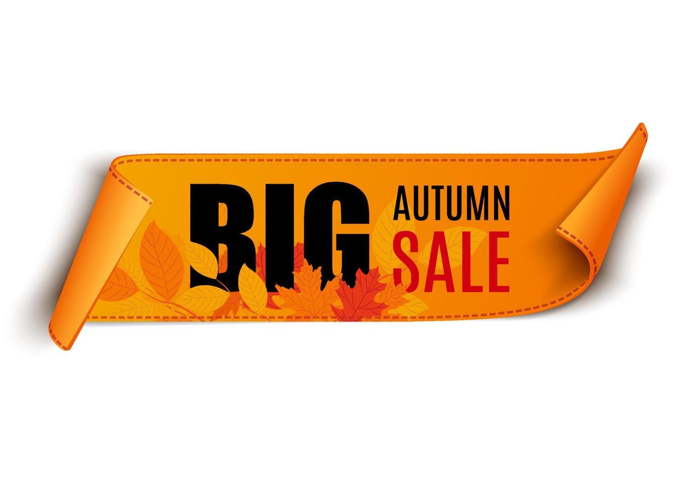 Autumn Sale Ribbon Banner. vector