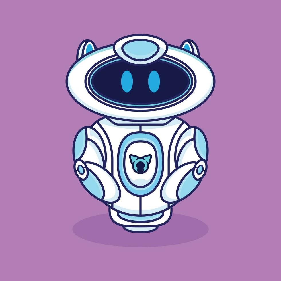 Funny future robot. Technology concept. Simple premium design vector
